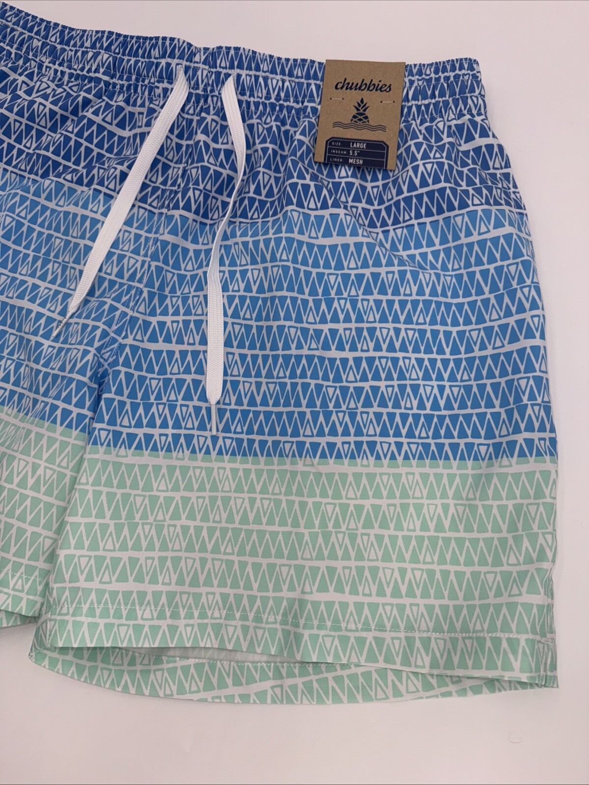 $70 Chubbies The Ocean Trifectas 5.5" Inseam Swim Trunks- Multi -Large -New Tag