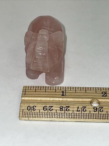 Natural Rose Quartz Crystal Elephant Quartz Stone Carved Animal Decor Healing - Picture 7 of 8
