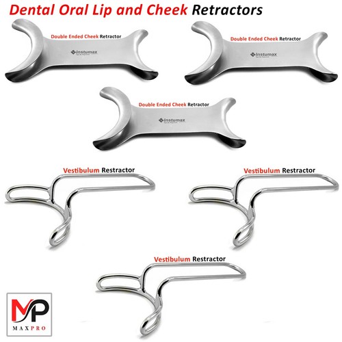 Vestibulum Mouth Opener Lip & Cheek Retractor Double Ended Stainless Steel