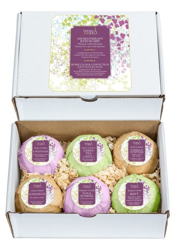 Luxury Aromatherapy Bath Bombs: Deep Body Relaxation Deluxe Gift Set with 6x100g - Picture 1 of 5