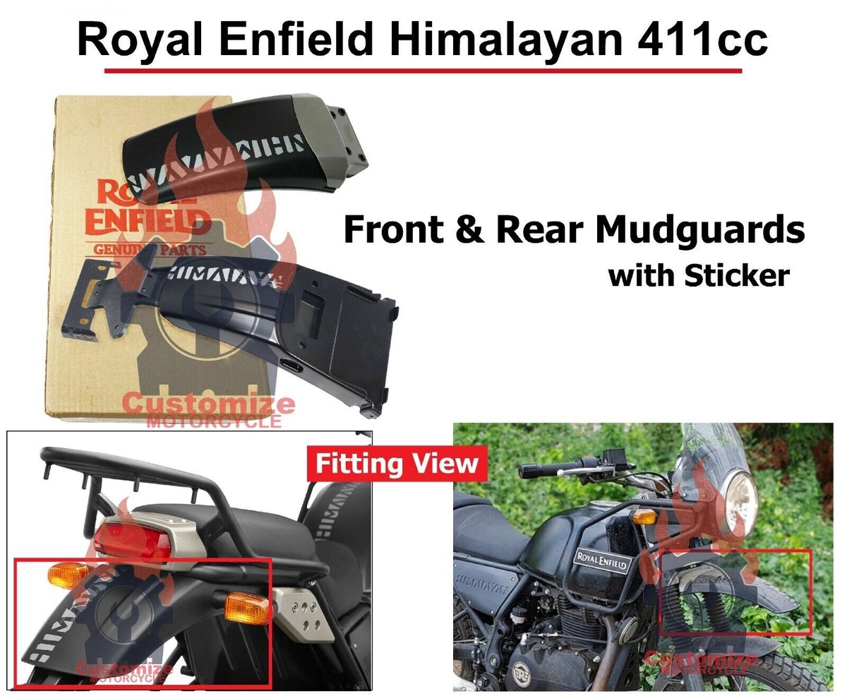 Royal Enfield "Himalayan BS4" Granite Black Front Rear "Mudguard" with  Sticker
