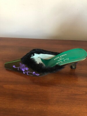 Paul Smith for Emma Hope Y2K Brown with Furs and Purple/Green Embroidered Flower