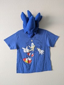 Sonic The Hedgehog Costume Headpiece Fleece Hat Accessory & TShirt L Youth