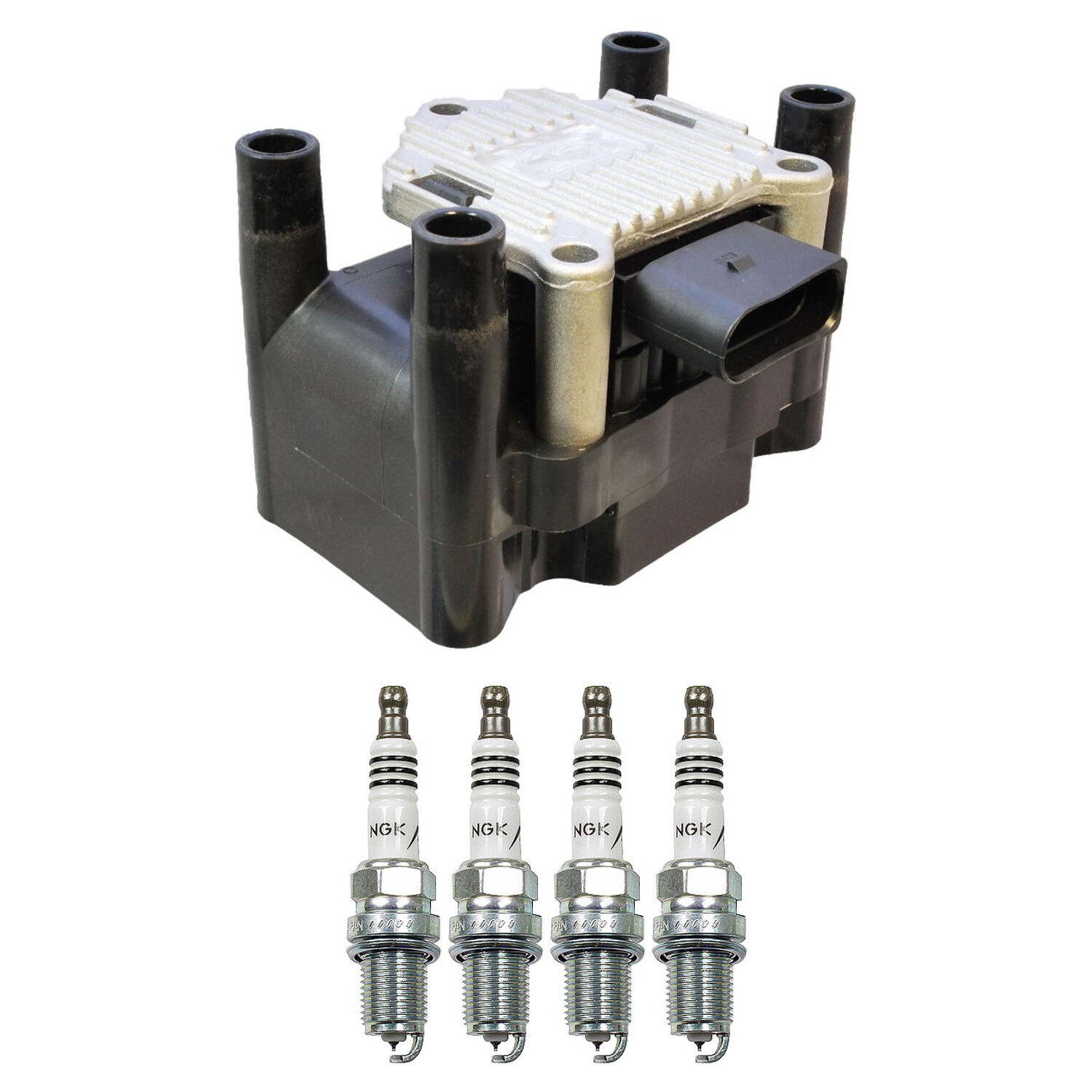 Bosch Ignition Coil NGK 4 Iridium IX Spark Plug Kit For Beetle Golf Jetta 2.0 L4
