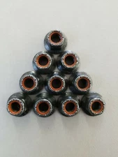 (10) M10x1.5 Hex Flange, Nylon Insert Lock Nuts CL10.9 Black Zinc