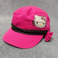 Hello Kitty Cadet Hat Sanrio Pink Elastic Back One Size Adult/Teens