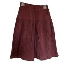 Zara Girls Brown Crinkled Textured Layered Midi Skirt Lined Size 13-14 EUC
