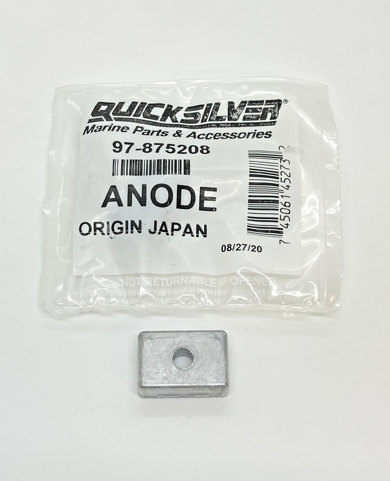 Mercury/Mariner/Quicksilver 4/5/6hp 4-Stroke Outboard Gearbox Anode 97-875208