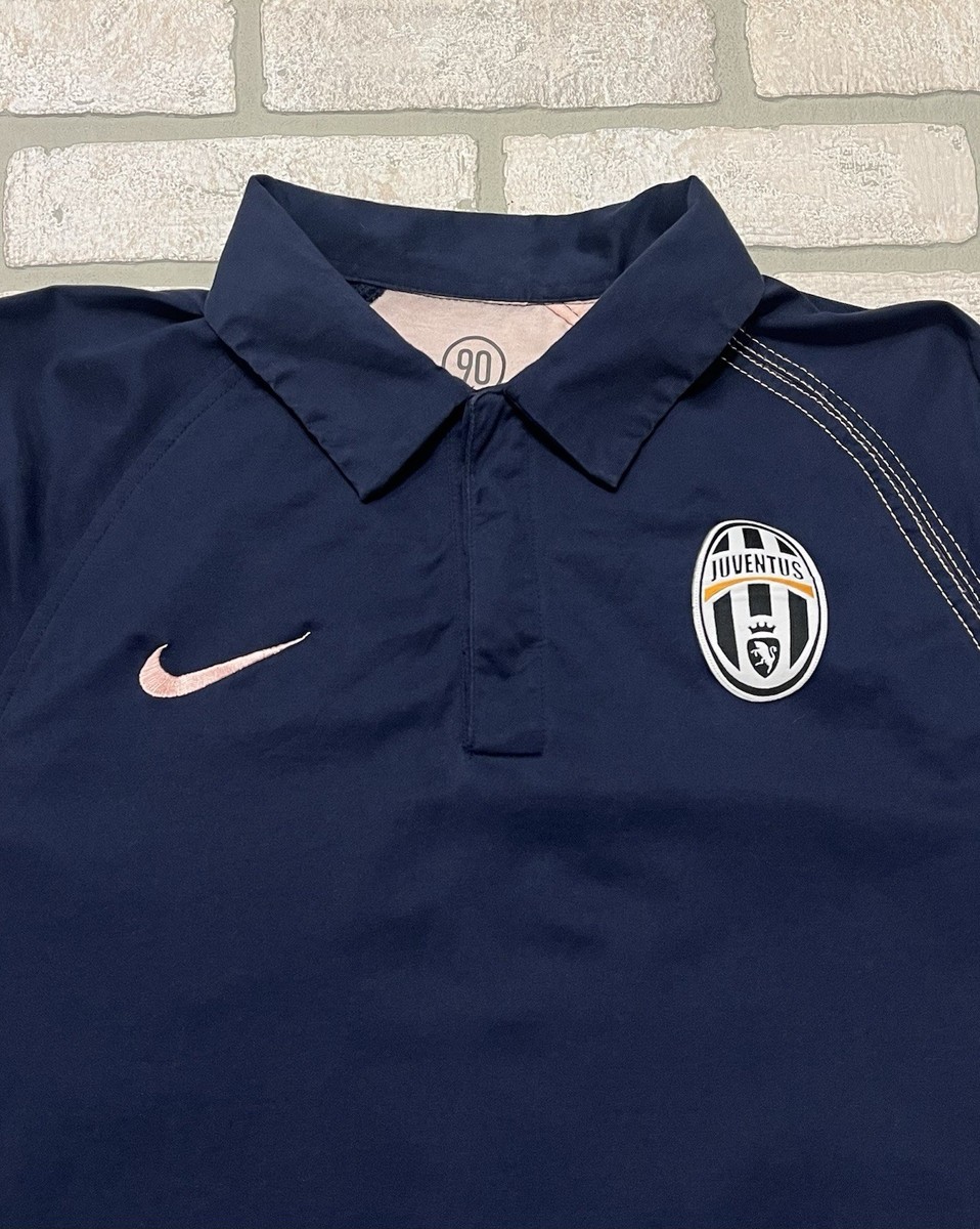 Vintage Nike Total 90 Juventus Training Polo Shirt 2004 Navy
