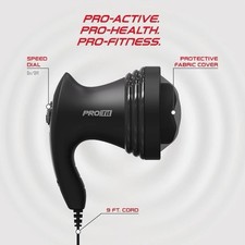 FitRx Handheld Shiatsu Massager with variable Power Settings and 3 Attachments
