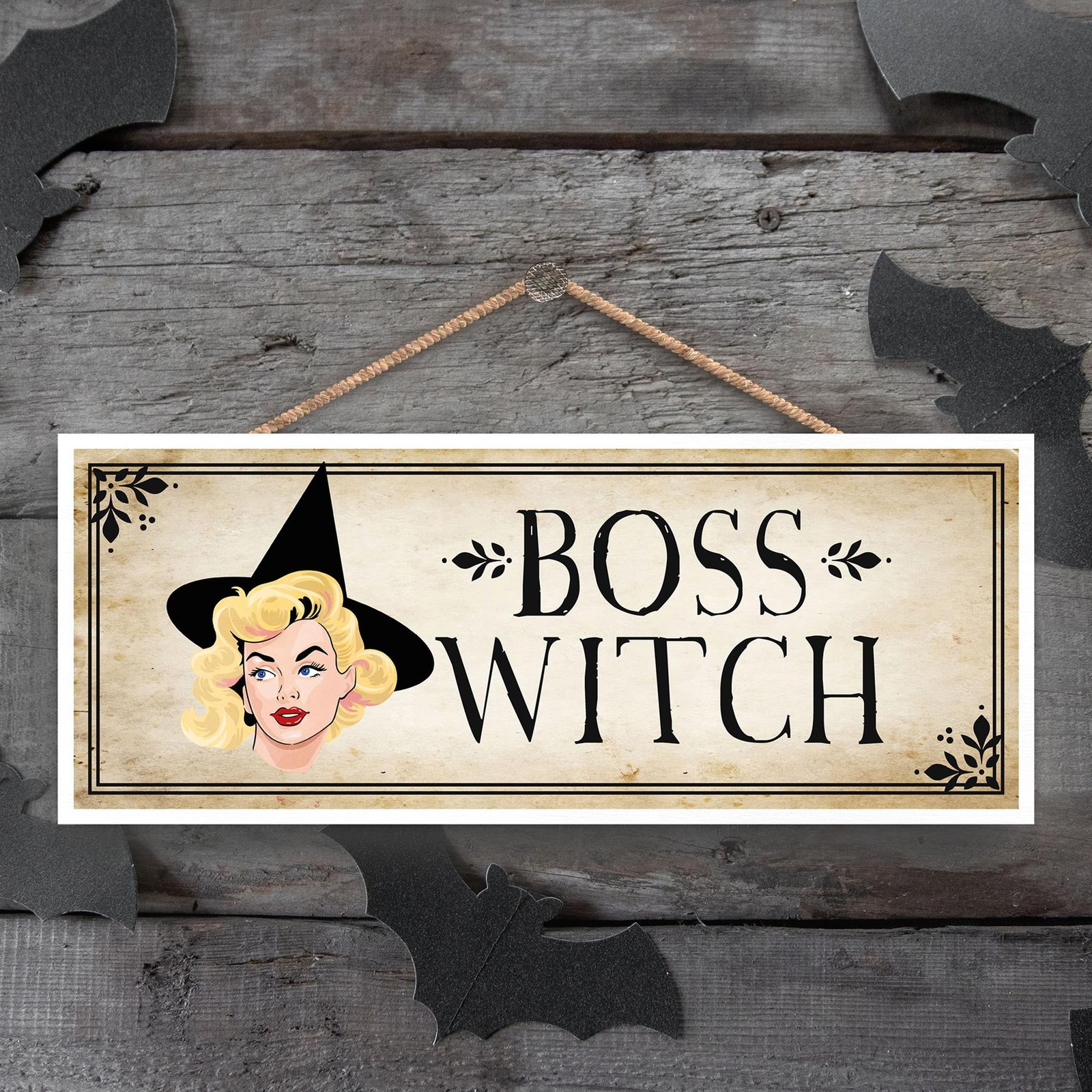 BOSS WITCH LRG RECTANGLE PLAQUE LS WG