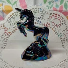 Beautiful New Mosser Glass Black Raspberry Carnival Unicorn Former Fenton Mould