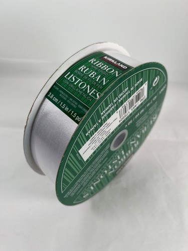 Kirkland Ribbon Wire Edged White Satin 50 yds x 1.5" inches wide - Picture 2 of 5