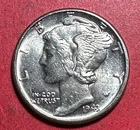 1943 Choice Uncirculated US Mercury SILVER Dime "Philadelphia" Mint! Old Coin!