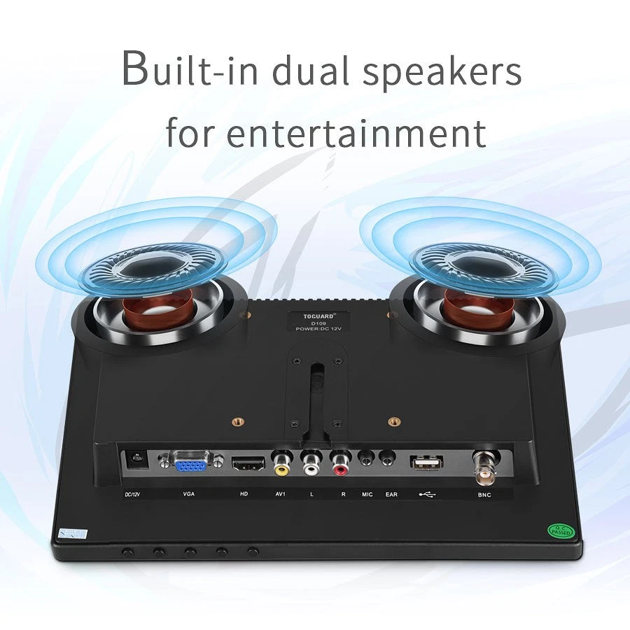 10.1" Security Camera Monitor w/Built-in Speaker for Gaming Raspberry Pi PS3/4 - Image 3 of 4