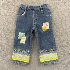 Vintage Winnie The Pooh Jeans Girls 4 Blue Embroidered 90s Disney Patched Denim