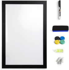 Real Wooden Framed Magnetic Dry Erase Whiteboard, 24" X 36", Vertical/Horizontal