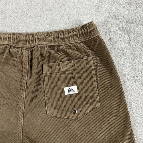 Quiksilver pantaloncino uomo medio marrone velluto a coste chino spiaggia casual elasticizzato - Foto 10 di 11