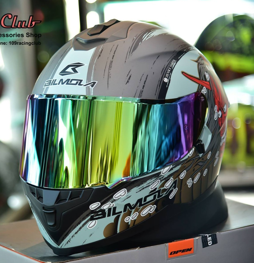 Bilmola Defender 2018 Full Face Helmet Japanese Demon Graphic DOT