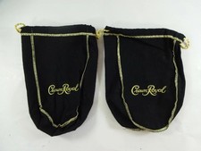 Lot of 2 Crown Royal 750 ml Medium Black Drawstring Bags 9 inch