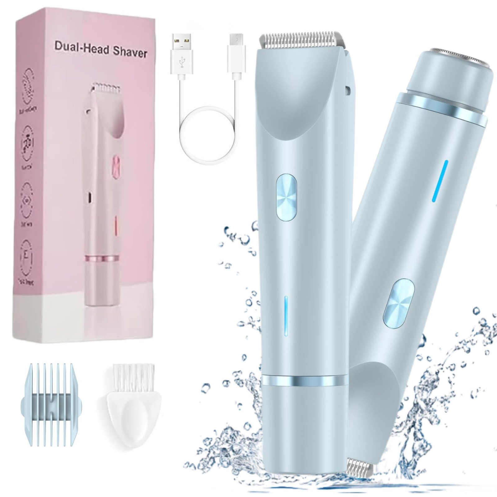 Afeitadora Glow Aura para mujer afeitadora corporal 2 en 1 con brillo sedoso res