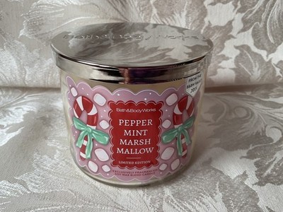 Bath & Body Works ''Peppermint Marshmallow'' Limited Edition 3 Docht Kerze aus USA