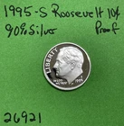 1995 S Roosevelt Dime 10c Choice Proof 90% Silver US Coin Collectible