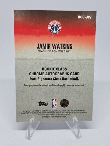 2025-26 Topps Signature Class Rookie Class Chrome Auto Jamir Watkins RC #RCC-JW - Afbeelding 2 van 2