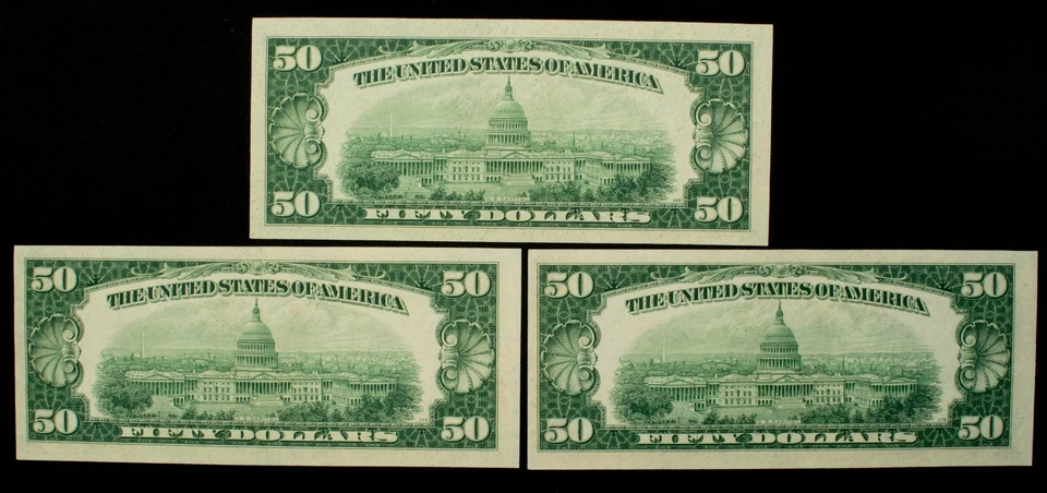 FR 2109-D $50 1950 B Federal Reserve Note - 3 Consecutive Notes UNC - SKU-CA1580 - Image 4 of 4