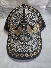☆ Gorra Charra Bordada Cachucha Bordada 2 Gallos Western Trucker Sombrero Gallo
