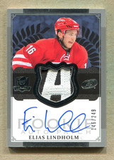 Elias Lindholm 2013-14 Upper Deck The Cup Rookie Patch Auto /249 - RPA Card #178. rookie card picture