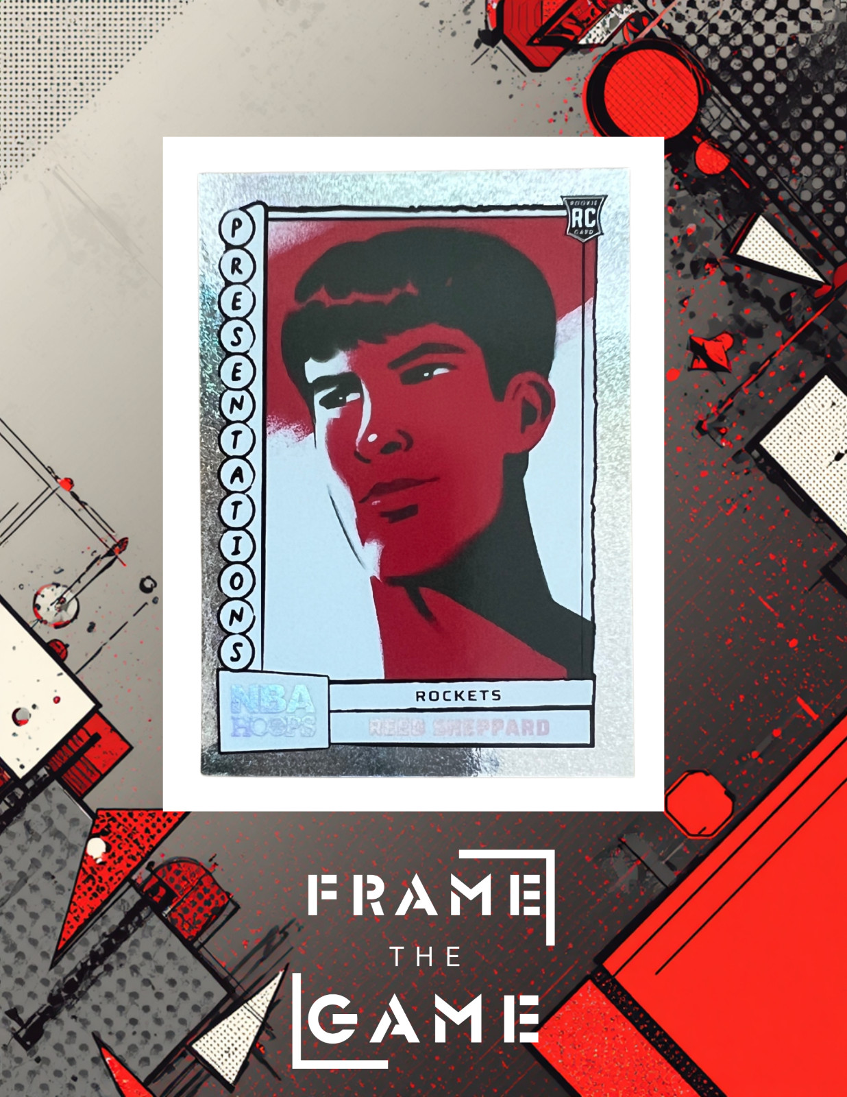 2024-25 NBA Hoops - Reed Sheppard RC - Presentations Foil - Case Hit