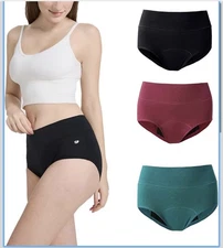 Leakproof Underwear for Women, High Waisted Absorbent & Reusable Period Underwea