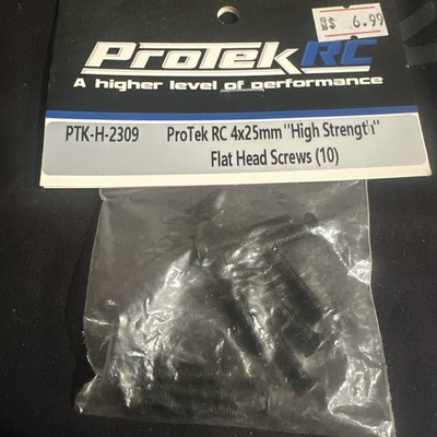 Protek Rc 4x25mm High Strength Flat Head Screws (10) New PTK-H-2309 - New