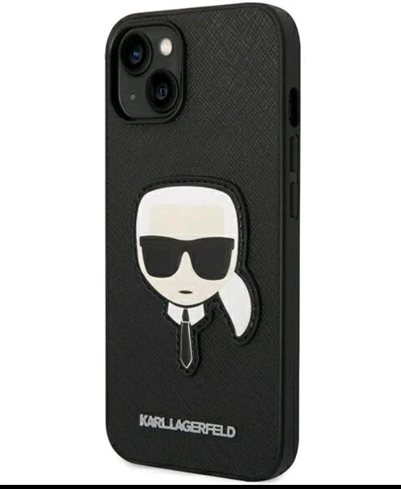 Coque Karl Lagerfeld Pour IPhone 16 Pro (6,3") - Noire - MagSafe - Plaque Métallique - Neuf