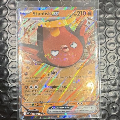 Pokémon Stunfisk EX 114/217 Black Star Promo Holo 210HP Big Bite Flopping Trap