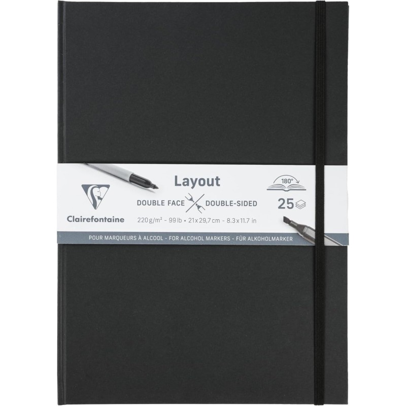 Carnet A4 pour feutre à alcool évitant les bavures sur papier 220g Clairefontaine