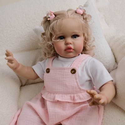 24'' Lifelike Reborn Baby Dolls Cloth Body Poseable Chubby Real Life Toddler Gift
