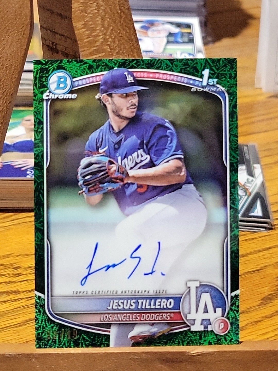 2025 Bowman Chrome Jesus Tillero 1st Bowman Green Pattern Auto 99/99