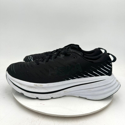 Hoka One One Bondi X Men Size 12D 1113512-BWHT Black White Running Shoes