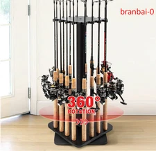 Fishing Rod Holders for Garage 360 Degree Rotating Fishing Pole Rack, Floor