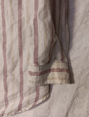 VTG 1990s Protest Clothing Button Down Men's Large Shirt Striped VG FAST SHIPPIN - Picture 4 of 11