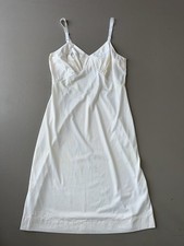 Vintage Dixie Belle White Slip Dress Lingerie Scalloped Trim Adjustable Straps M