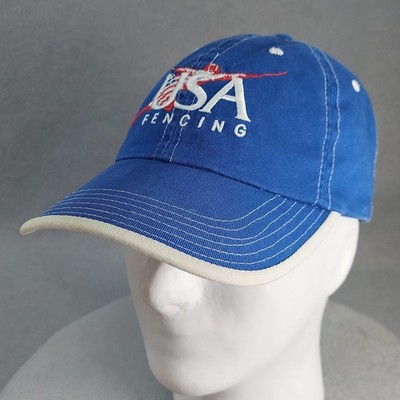 Team USA Fencing Hat Cap Adjustable Strapback Embroidery Blue Olympic National