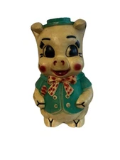 Vintage Unique Piggly Wiggly Blue Vest/Hat Plastic Used Hole in back of Head