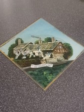 Vintage Reverse Glass Painting Anne Hathaway’s Cottage, Shottery 7” Square