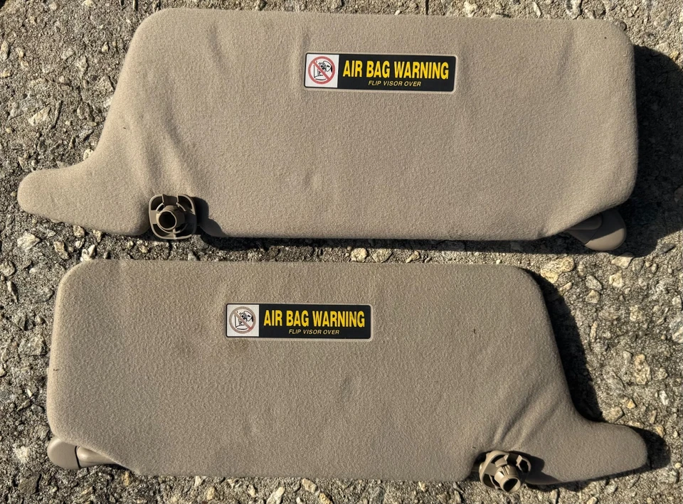 Parasoles Honda Civic 2001-2005 tela marrón OEM para pasajeros y conductor Foto 3 de 3