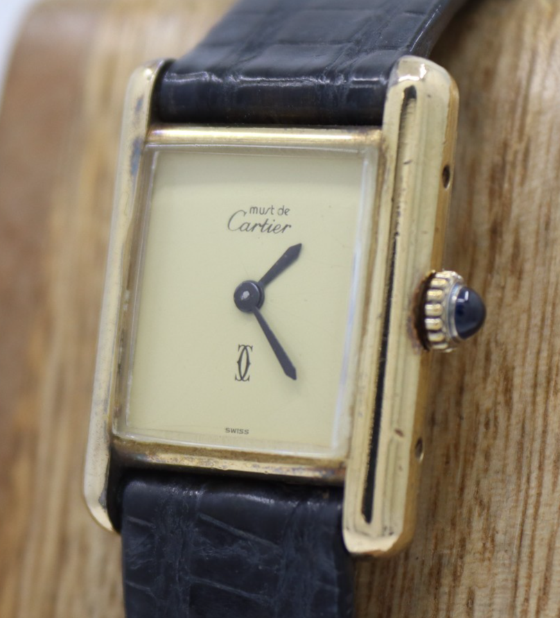 Cartier Must De Tank Sterling Vermeil 20mm x 28mm Lemon Dial
