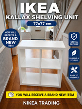 IKEA KALLAX Shelving Unit White 77x77cm Cube Storage DisplayWall/Floor Mountable