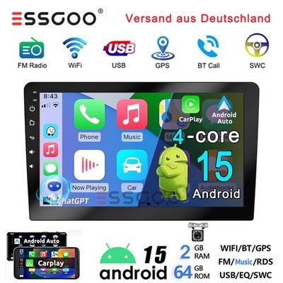 Doppel 2 DIN 2+64G ChatGPT Autoradio Android 15 Carplay GPS Navi WiFi SWC KAM FM